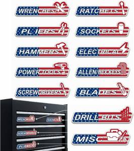 lot 12404 image: Magnetic Tool Box Labels 12 Pack