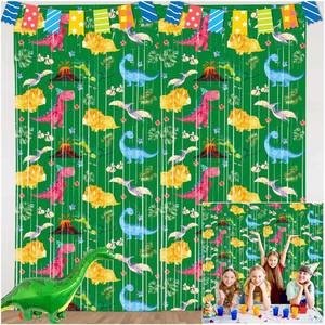 lot 12407 image: Dinosaur Themed Birthday Party Decorations 2 Pack Tinsel Foil Fringe Curtain Children Baby Shower Parties Supplies Green Photo Booth Prop Backdrop Streamer for Kids 3.3x6.6FT