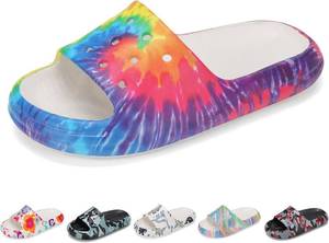lot 12420 image: Kids Cloud Slides Boys Girls Non Slip Slip On Shower Sandals, Comfort Slippers for Summer, Pool, Beach, and Water Activities Size 6