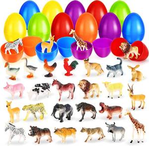 lot 12422 image: Shemira 24 Pack Easter Eggs Filled with Realistic Animal Toys, Easter Basket Stuffers Fillers for Kids, Easter Eggs Hunt Event, Easter Party Favors, Easter Classroom Prizes, Easter Toys Gifts For Kids