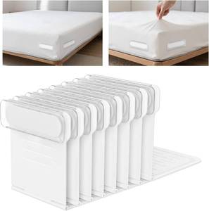 lot 12428 image: Bed Sheet Holders for Corners - 8Pcs USA Patented Heavy Duty Fitted Bedlock Sheet Holders Keep Sheets Firm & Tight,Secure All Mattress Edges and Corners,No Loose Sheets,Easy Installation Size Large