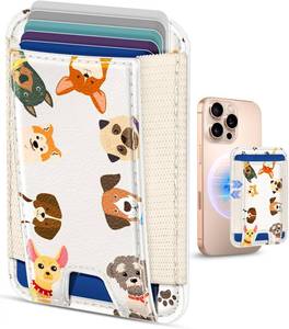 lot 12490 image: Shorogyt Compatible with Magsafe Wallet - for Magnetic Leather Card Holder Dogs Design for Women Girls for iPhone 171615141312 Series Cute Aesthetic Card Wallet with Elastic, Fit 7 Cards