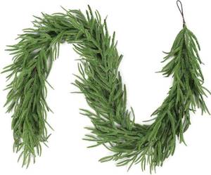 lot 12494 image: Thickened Upgraded Realistic Artificial Norfolk Pine Holiday Garland - Thick Lush Full Faux Greenery Garland for Fireplace Mantle, Indoor Outdoor Christmas Home Party Decorations