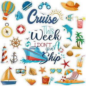 lot 12512 image: MORCART 28 Pcs Funny Cruise Door Magnets Decorations Cute Cruise Ship Door Magnetic Stickers Happy Carnival Magnet for Party Cabin Ship Door Carnival Refrigerator and Car