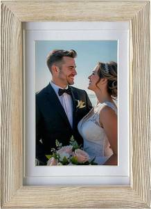 lot 12541 image: 4x6 Picture Frame, Rustic Photo Frame Made of Solid Wood High Definition Glass, Vintage Distressed Photo Frame for Tabletop Display and Wall Mounting (White2, 4X6)