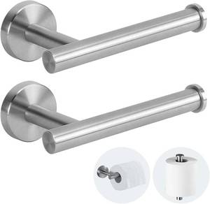 lot 12580 image: 2-Piece Toilet Paper Holder - SUS 304 Stainless Steel Toilet Paper Holder Wall Mount, Toilet Paper Roll Holder for Bathroom, Kitchen, Washroom - Brushed Nickel