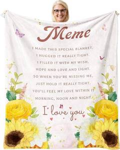 lot 12629 image: Mothers Day Meme Gifts, Birthday Gifts for Meme Grandma, Meme Gifts from Grandkids, Meme Gift Throw Blanket 60 X 50, Best Meme Ever Gifts, GrandmaGrandmother Birthday Gifts