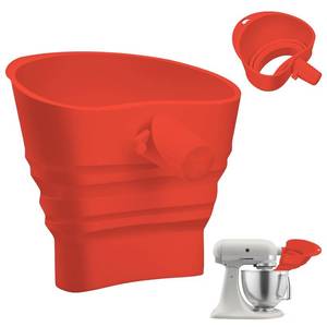 lot 12288 image: Flour Funnel for Kitchen Aid Mixer Silicone Easy-Pour Funnel Attachment Fits Kitchenaid Artisan KSM150 4.5-5-Quart Tilt-Head Mixers,Dishwasher Safe,Mess-Free Baking Tool for Flour,Sugar, Eggs (White)