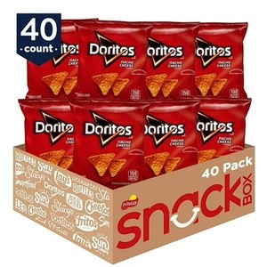 lot 303 image: Doritos Tortilla Chips, Nacho Cheese, 1 oz Bags, 40 Count BB JAN 14 2026