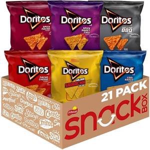 lot 306 image: Doritos Flavored Tortilla Chips Variety Pack (Pack of 21) BB OCT 21 2025