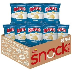 lot 319 image: Ruffles Original Potato Snack Chips 1 oz Bags, 40 Count Multipack BB JAN 13 2026