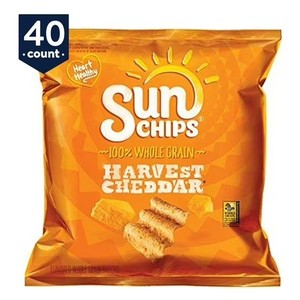 lot 338 image: Sunchips Harvest Cheddar Flavored Whole Grain Snacks, 1 oz Bags, 40 Count BB JAN 13 2026
