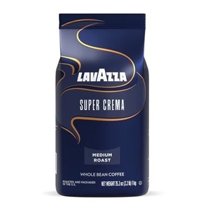 lot 409 image: Lavazza Super Crema Whole Bean Coffee, Medium Espresso Roast, 2.2 lb Bag NA Pack of 1. BB 6 2024