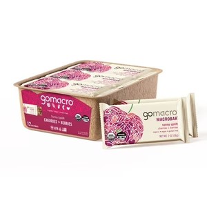 lot 411 image: GoMacro MacroBar , Sunny Uplift , Cherries  Berries, 12 Bars, 2 oz (56 g) Each. BB March 2026
