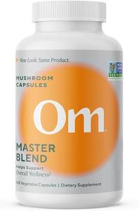 lot 417 image: Om Master Blend Mushroom Capsules - Organic Mushroom Supplement with 10 Mushrooms and Ashwagandha   Supports Immunity, Gut Health & Stress Relief, 168 Count (56 Servings)  BB 9 2027