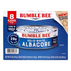 lot 427 image: 8 Cans BUMBLE BEE 5-oz Meat Snacks. Albacore Tuna BB November 2025