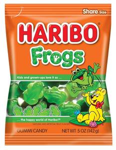 lot 431 image: HARIBO Gummi Candy, Frogs, 5 oz. Bag (Pack of 12) 42026