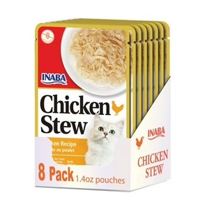 lot 447 image: Inaba Chicken Stew ComplementTopper Cat Treat, Eight 1.4 oz Pouches, Chicken
