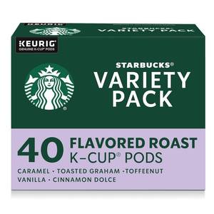 lot 455 image: Starbucks K-Cup Coffee Pods, Flavored Hot or Iced Coffee, Variety Pack, 40 Keurig Pods Dec 2024