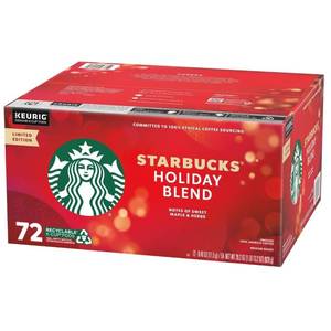 lot 459 image: Starbucks Limited Edition Holiday Blend K-Cup Pods - 72 Count BB June 6,2023