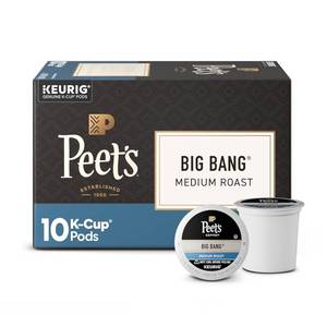 lot 473 image: Peets Coffee, Medium Roast Keurig K-Cup Pods, 100% Arabica Coffee - Big Bang 10 Count (1 Box of 10 Pods) BB Sept 27, 2025