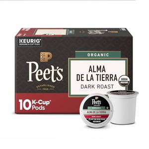 lot 474 image: Peets Coffee, USDA Organic Dark Roast Keurig K-Cup Pods, 100% Arabica Coffee - Alma de la Tierra 10 Count (1 Box of 10 Pods) November 13, 2025