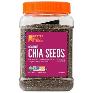 lot 498 image: BetterBody Foods Organic Black Chia Seeds - 2lb BB 9112026