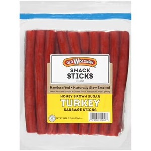 lot 509 image: Old Wisconsin  Honey Brown Sugar Turkey Sausage Snack Sticks 28 oz. Pack BB 122625