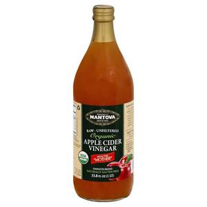 lot 522 image: Mantova Organic Apple Cider Vinegar Unfiltered 33.8 Fl Oz BB 101830