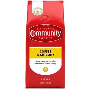 lot 536 image: Community Coffee Coffee & Chicory Medium-Dark Roast Ground Coffee - 12oz BB 7 4 2025