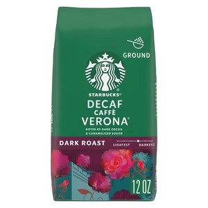 lot 600 image: Starbucks Dark Roast Decaf Ground Coffee   Caff  Verona   100% Arabica   1 bag (12 oz.) BB 1125