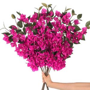 lot 1734 image: ICBOX 10PCS Artificial Flowers Bougainvillea Vines 29.50 Silk Bougainvillea Branches Deep Pink Faux Bougainvillea Long Stem Fake Flowers for Home Garden DIY Decor Wedding Centerpieces (Deep Pink)