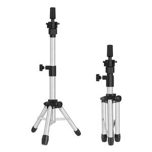 lot 1739 image: AliLeader Mannequin Head Stand Tripod for Mannequin Head Wig Stand Tripod Wig Head Stand for Training Heads and Canvas Block Head (25Inch,Silvery)