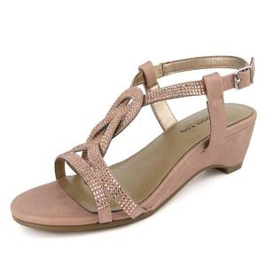 lot 1754 image: LONDON FOG Womens Macey Demi-Wedge Dress Sandals Rose Gold Size 6