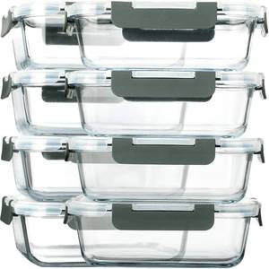 lot 1776 image: M MCIRCO 8-Pack,30 oz Glass Meal Prep Containers,Glass Food Storage Containers,Airtight lunch Containers with Lids, Microwave, Oven, Freezer and Dishwasher