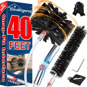 lot 1791 image: Sealegend 40 Feet Dryer Vent Cleaner KitLint RemoverUpgraded Flexible Quick-Snap Brush with Drill AttachmentFireplace Chimney Brushes for Easy to UseWorks with or Without Power Drill
