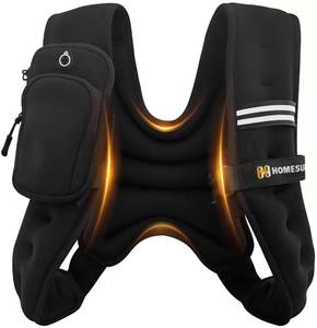 lot 1801 image: HOMESURE Weighted Vest with Reflective Stripe, Black, 10 lbs