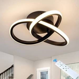 lot 1804 image: TIAZFCA 10 Inch Modern Ceiling Light, 24W LED Dimmable Ceiling Light with Remote Control, 3000-6000K Color Temperature Adjustable, Black Small Chandelier for Bedroom, Entryway, Hallway, Kitchen