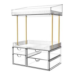 lot 1807 image: SNSLXH 4 Drawers Makeup Organizer - 4 Tier Makeup Storage, Cosmetics Organiser, Ideal for Cosmetic, with Drawers for Countertop, Bathroom, Office Supplies, Dresser Transparent Clear