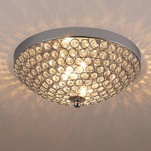 lot 1809 image: Litaddscen Modern Chrome Flush Mount Crystal Ceiling Light,2-Light Crystal Chandelier Ceiling Lighting for Bedroom Living Room Closet Kitchen,Hallway Light Fixtures with Sparkling Crystal Metal Shade