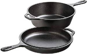 lot 1819 image: Lodge Cast Iron Combo Cooker - PFAS-Free 2-in-1 3.2 Quart Deep Pot and 10.25 Inch Skillet Set - Dutch Oven with Skillet Lid for Sourdough, Frying, and Camping - Made in the USA