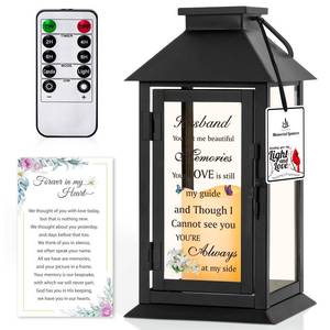 lot 1823 image: HN HAIINAA Memorial Gift for Loss of Husband Memorial Lantern for Loss of Husband Sympathy Gift Remembrance Gifts Bereavement Gifts for Loss of Husband Sympathy Lantern with LED Candle