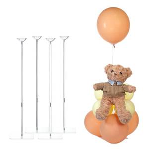 lot 1825 image: TEKXYZ Clear Acrylic Balloon Stands for Table, Adjustable Height 15.75 Inch, 23.6 Inch, 31.5 Inch Reusable Balloon centrepieces Toy Balloons, for Wedding, Birthdays Table& Floor Decor (Set of 4)