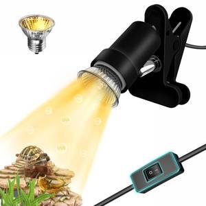 lot 2000 image: GOZILLA Reptile Heat Lamp, Turtle Lamp with 50W UVAUVB Turtle Light Bulb, 360°Rotatable Clip Reptiles Basking Light for Amphibian and Reptile Tanks, Terrariums, Cages.(Black)