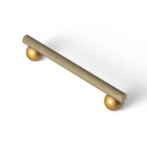 lot 2008 image: Goo-Ki 6 Pack 5 Knurled Antique Brass Bar Pulls with Round End Mounts - Solid Bar Handles with Textured Grip, Ideal for Kitchen Cabinets, Dressers, Vintage Hardware