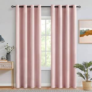 lot 2009 image: MIULEE Light Pink Room Darkening Curtains Thermal Insulated Drapes Solid Window Treatment Set Grommet Top Light Blocking Blackout Curtain for Living RoomBedroom 2 Panels 52 x 84 inch Baby Pink