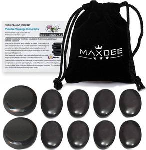 lot 2371 image: Maxdee Hot Stones Massage Set 10 Small Hot Massage Stones for Professional or Home Spa Use, Ideal for Relaxation, Pain Relief, and Healing, 1.6