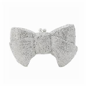 lot 2384 image: DJBM Sweet Bow Rhinestone Crystal Evening Clutch Diamond Evening Bags Purses and Handbags for Women Formal Party Wedding