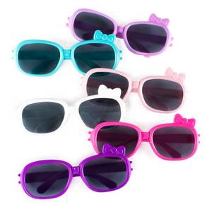 lot 2400 image: Super Z Outlet Plastic Color Assorted Round Style Girl Bow Children Sunglasses Shades Eye Wear for Party Prop Favors, Decorations, Toy Gifts (12 Pairs)