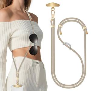 lot 2401 image: X-Lounge Phone Lanyards For Around The Neck, Crossbody Cell Phone Strap with Premium Metal Buckles Universal Neck Strap Holder with Clear Phone Patches For All Smartphones-Khaki